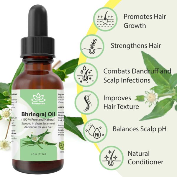 Bhringraj Leaf Infused Sesame Oil - Image 2