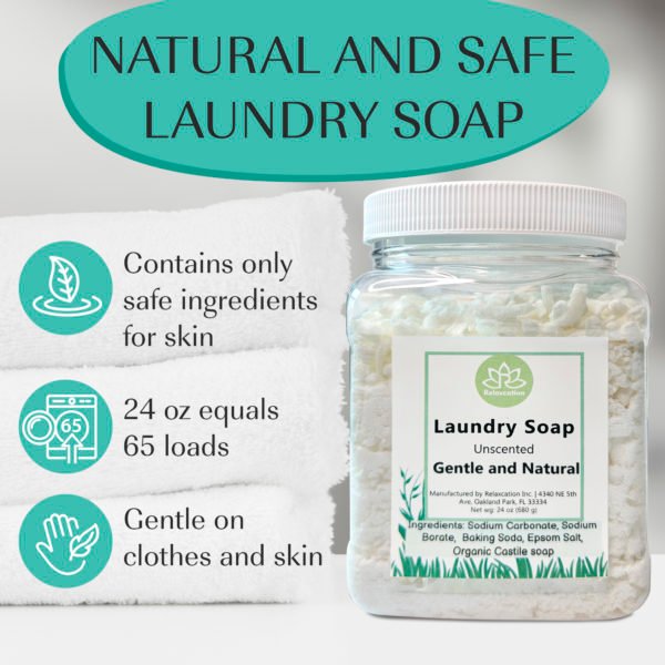 Natural Laundry Soap Detergent For Sensitive Skin Unscented - Image 2