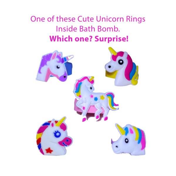 Unicorn Ring Toy Bath Bomb for Kids with Surprise Inside - Image 3