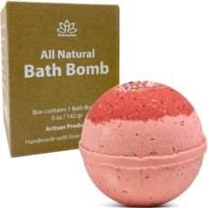 Acai Berries & Satin Organic Bath Bomb in kraft box