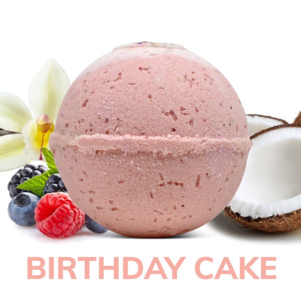 Birthday Cake Organic Bath Bomb in kraft box - Image 3