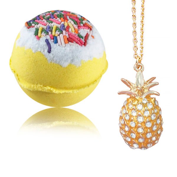 Jewelry Bath Bomb with PINEAPPLE Necklace Inside - Image 2