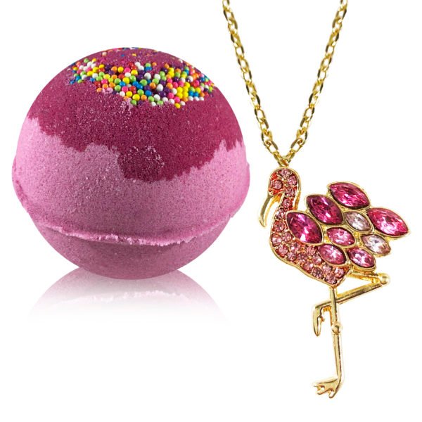 Jewelry Bath Bomb with Flamingo Necklace Inside - Image 2