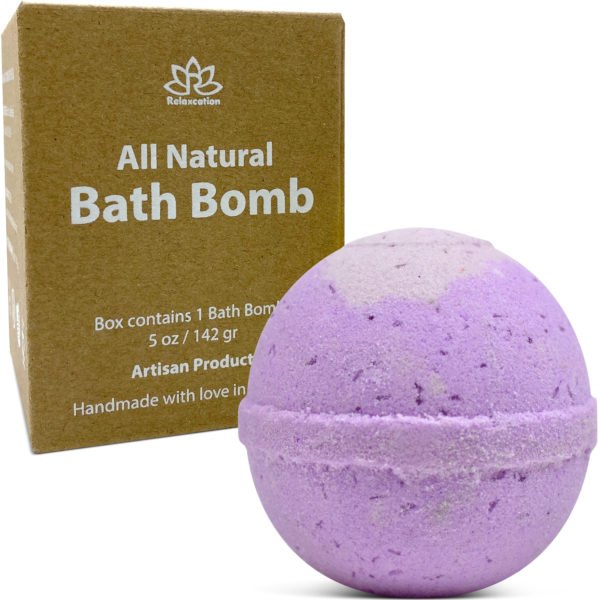 Lavender Bath Bomb with Epsom, Himalayan, Dead Sea Salts
