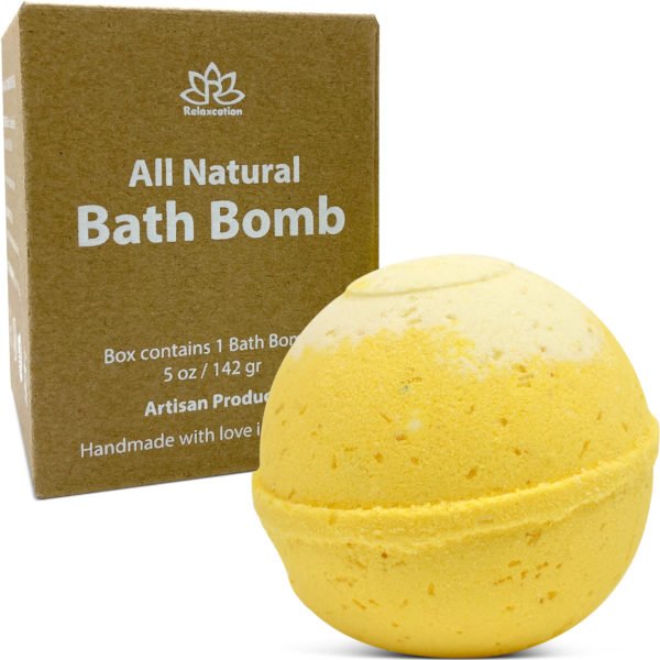 Lemongrass Organic Bath Bomb in kraft box