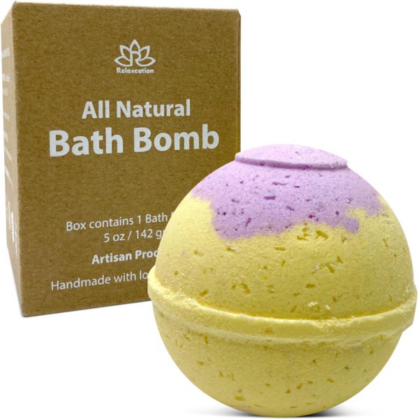 Citrus and Sage Organic Bath Bomb in kraft box