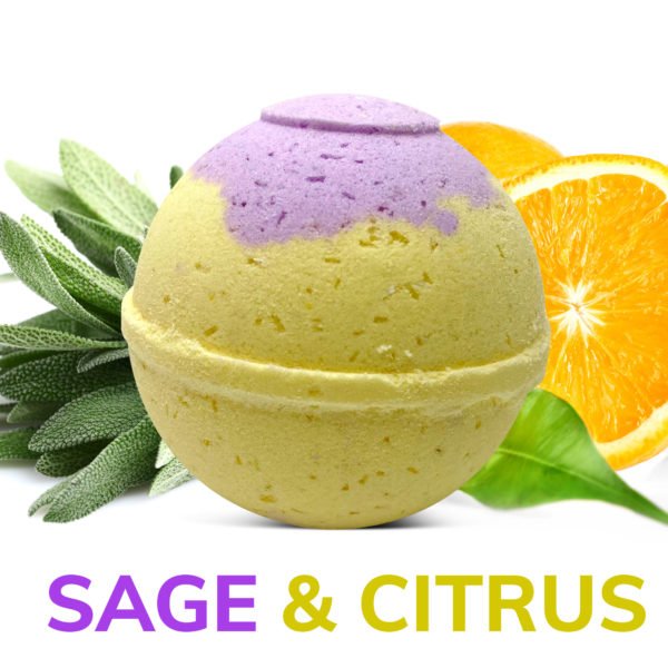 Citrus and Sage Organic Bath Bomb in kraft box - Image 3