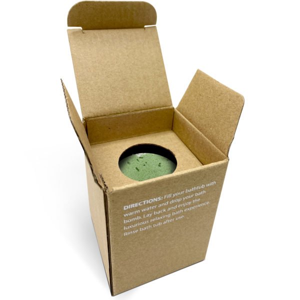"Spearmint" Bath Bomb with Epsom Salt, Apricot Kernel Oil and Spearmint Leaves - Image 6