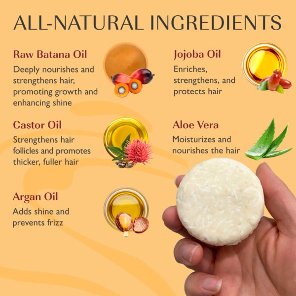 HAIR GROWTH Shampoo Bar | PURE RAW HONDURAS BATANA OIL - Image 4