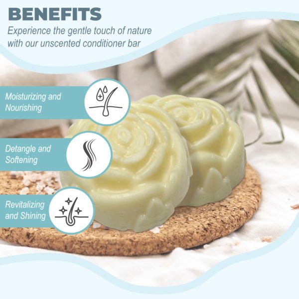 UNSCENTED Conditioner Bar for Moisturizing and Softening - Image 2
