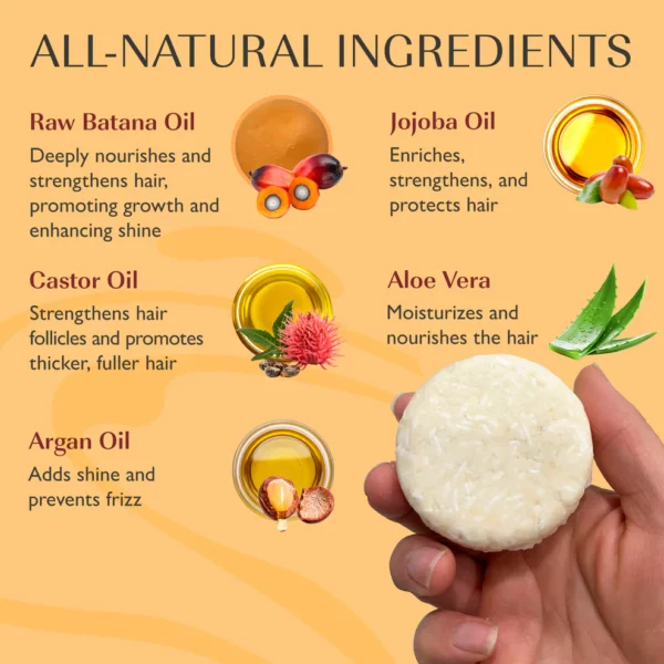 Batana Oil Shampoo Bar and Conditioner Bar for Hair Growth - Image 4