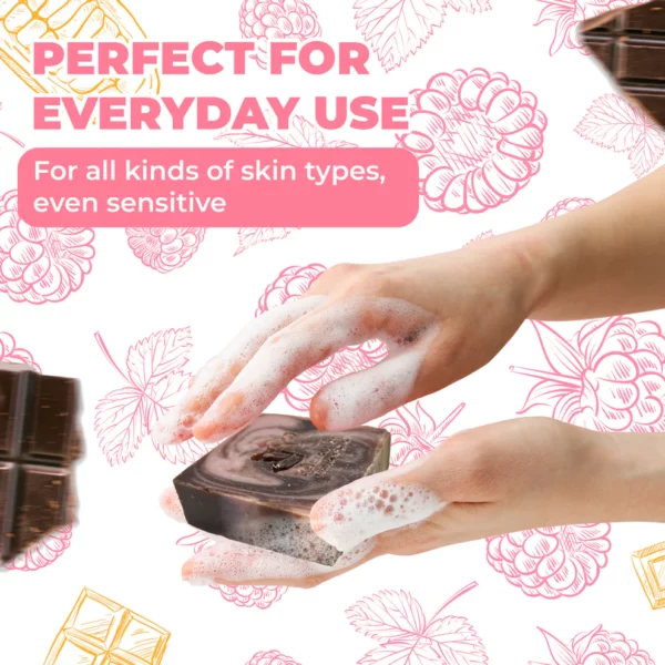 Raspberry Chocolate Natural Soap Bar - Moisturizing and Exfoliating - Image 5