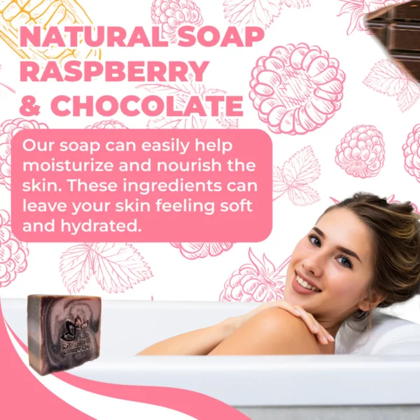 Raspberry Chocolate Natural Soap Bar - Moisturizing and Exfoliating - Image 6
