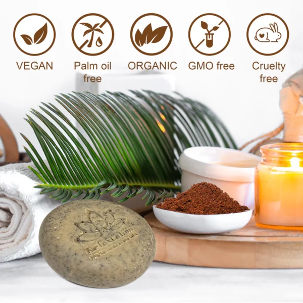 Natural Coffee Scrub Soap Bar - Exfoliating - Image 2