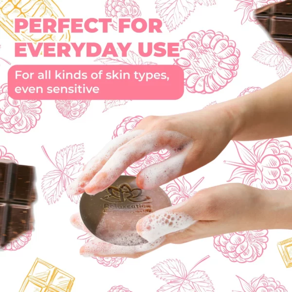 Raspberry Chocolate Natural Soap Bar - Image 6