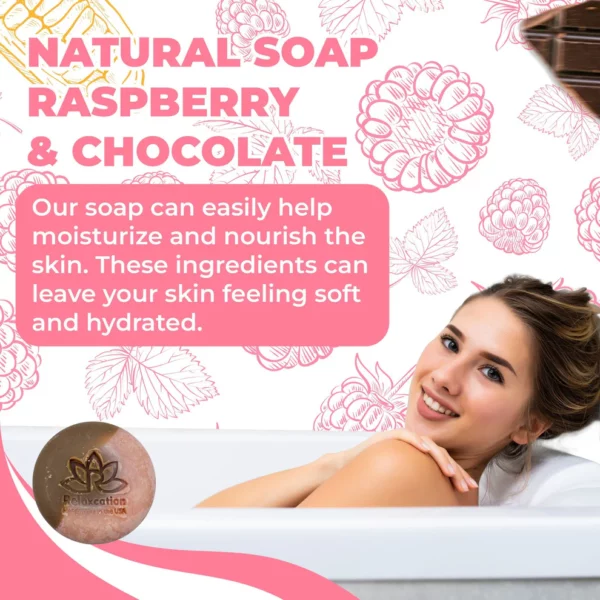 Raspberry Chocolate Natural Soap Bar - Image 5
