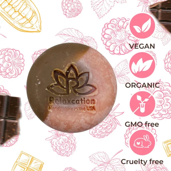 Raspberry Chocolate Natural Soap Bar - Image 3