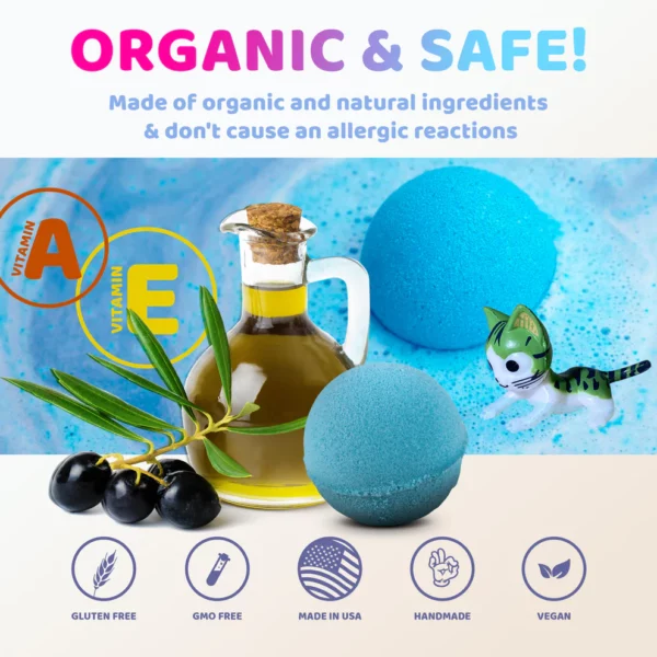 Bath Bombs for Kids with Surprise Cute Cats Toys Inside - Image 6