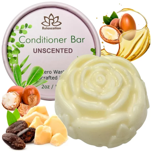 UNSCENTED Shampoo Bar and Conditioner Bar for Damaged Hair - Image 4