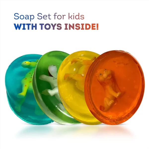 4 Kids Soap Bars with WILD ANIMALS Toys Inside - Image 5