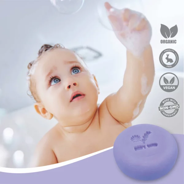Lavender Chamomile Natural Baby Soap Bar for Kids - Calming and Relaxing - Image 11
