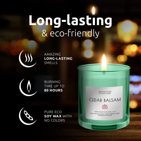 CEDAR BALSAM Soy Wax Candle in Glass Jar (10 oz) - Image 2