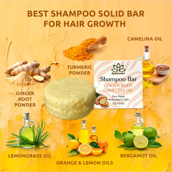 GINGER ROOT Shampoo Bar and Conditioner Bar for Hair Growth - Image 2