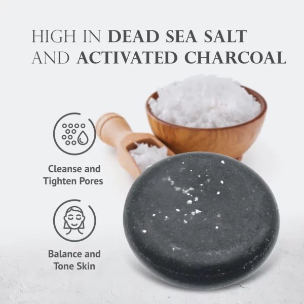 Black Charcoal Dead Sea Salt Soap - Image 4