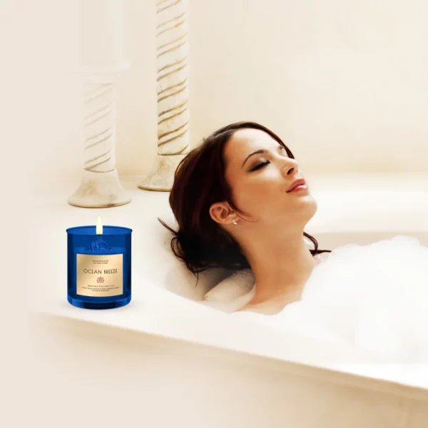 OCEAN BREEZE Soy Wax Candle in Glass Jar (10 oz) - Image 3