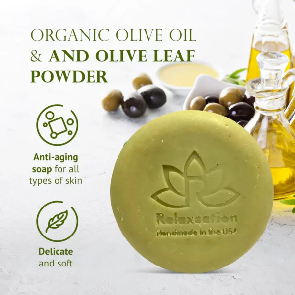 Natural Soap Bar with Olive Oil and Olive Leaves - Image 4