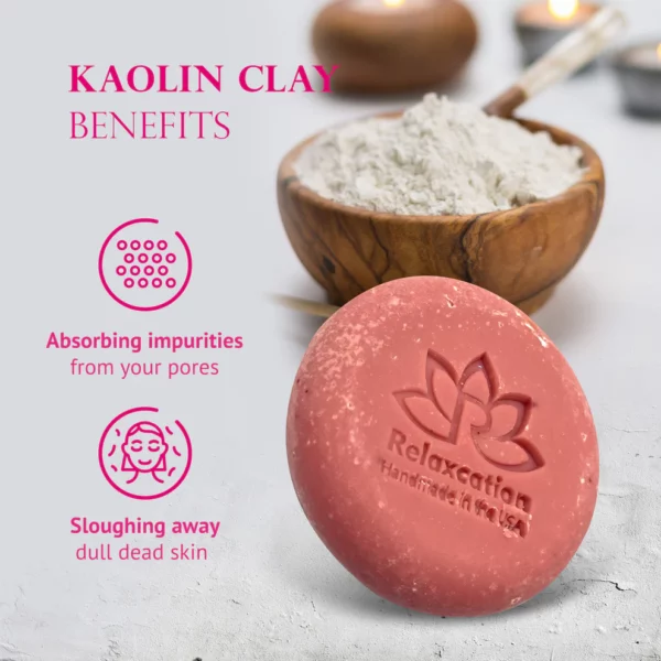 Natural Soap Bar with Rose Water and Kaolin Clay - Image 2