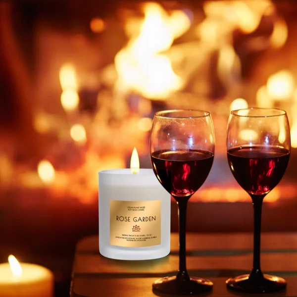 ROSE GARDEN Soy Wax Candle in Glass Jar (10 oz) - Image 3