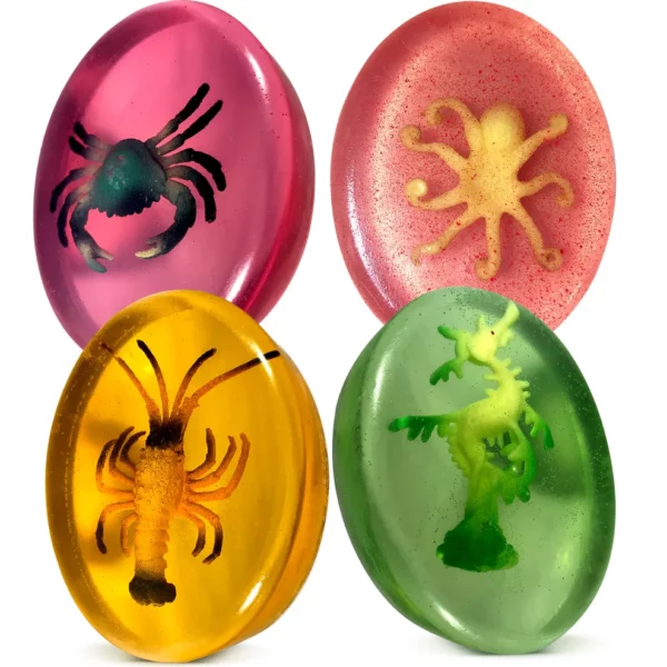 4 Kids Soap Bars with Sea Animals Toys Inside - Image 6