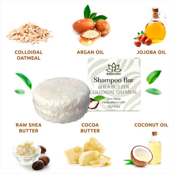 UNSCENTED Shampoo Bar with Colloidal Oatmeal Shea Butter for Damaged Hair - Image 3