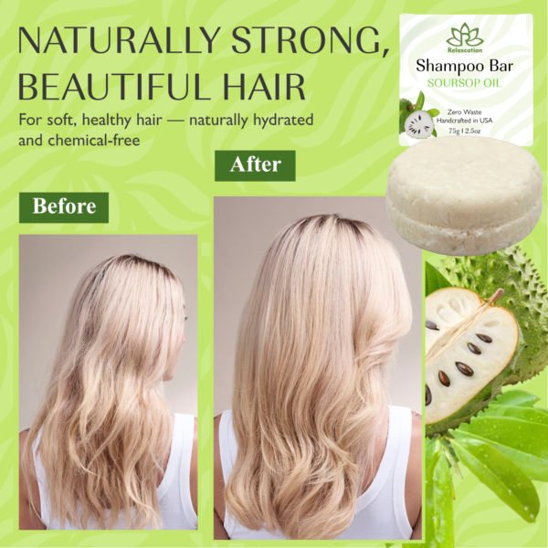 Soursop oil SOLID Shampoo Bar for Hair Growth - Image 3