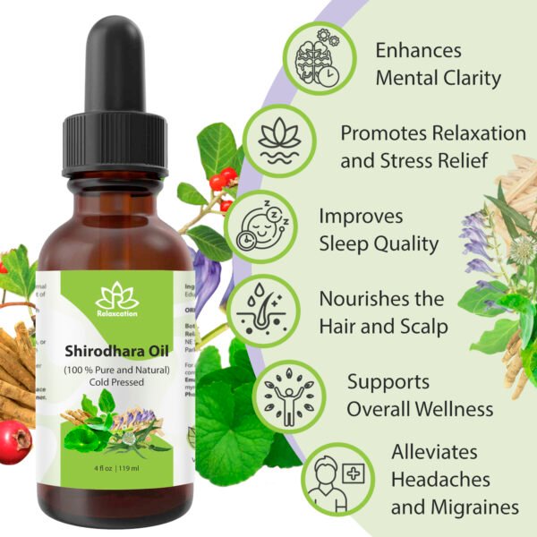 Shirodhara Ayurvedic Organic Oil – Shirodhara Massage Oil Relaxing Body Oil - Image 2