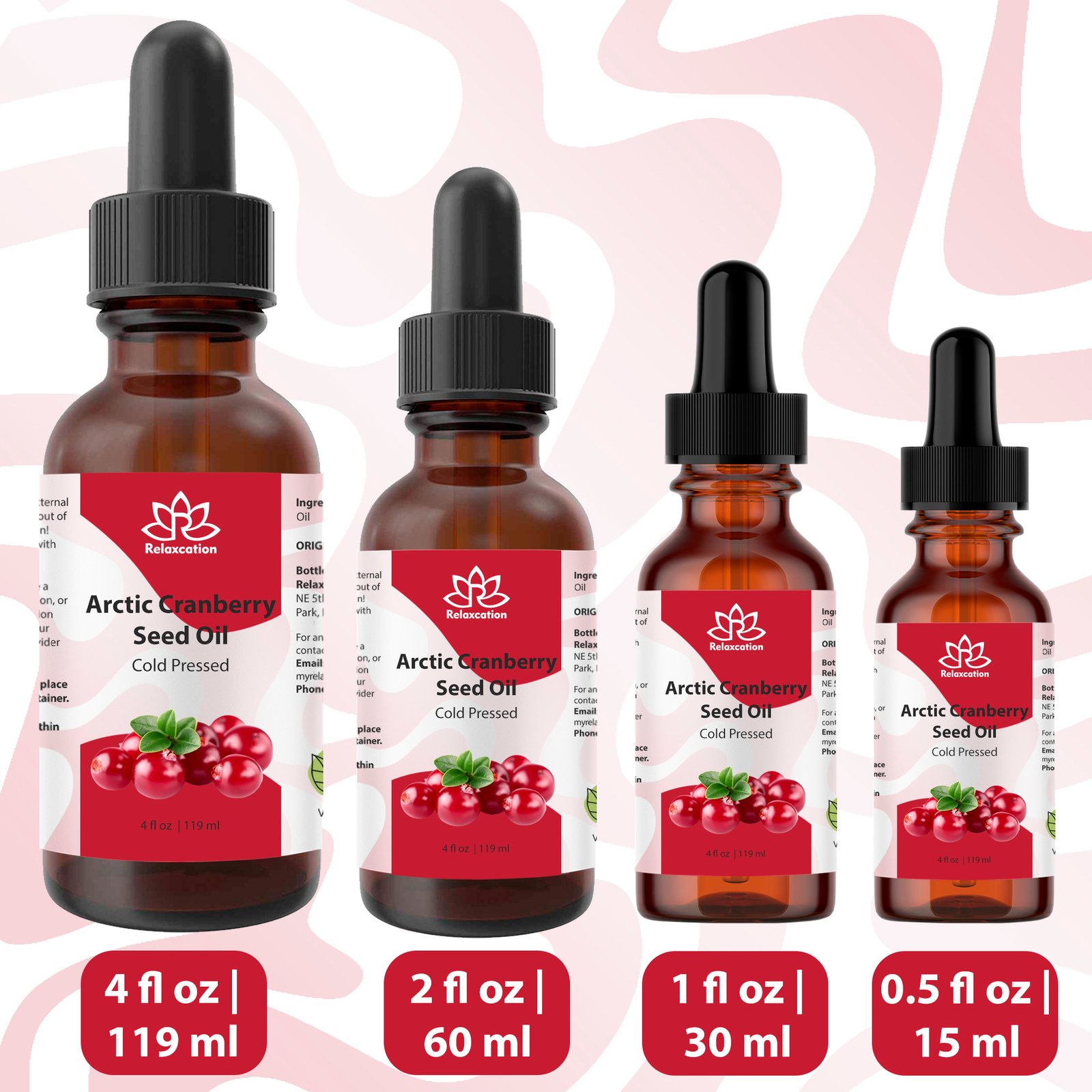 Arctic Cranberry Seed Oil Cold Pressed | Pure Vaccinium Macrocarpon Oil | Natural Facial Oil | Hair And Skin Carrier Oil Choose 0.5–4 oz - Image 3